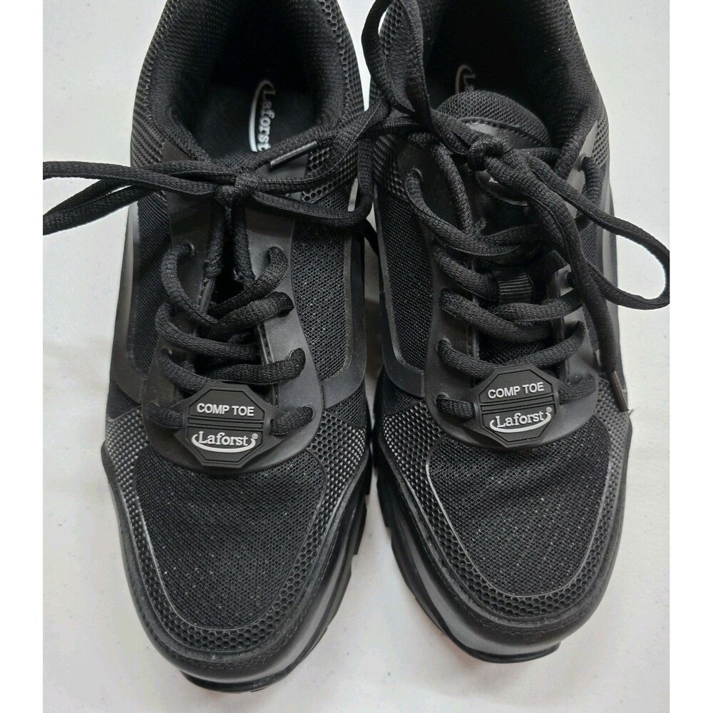 Laforst 5238-10 Comp Toe Slip Oil Resistant Black Grip Work Safety Shoes 10 EUC